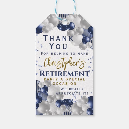 Bedankje voor Pensioenfeest Cadeaulabel (Voorkant)