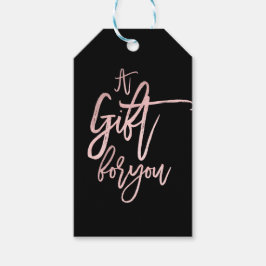 Bedankjes Cadeau voor Jou Roze Roségoud Folie Mode Cadeaulabel