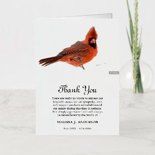 bedankjes na begrafenis - Kardinaal Begrafenis Folie Wenskaart