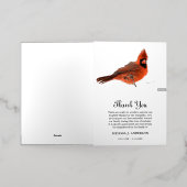 bedankjes na begrafenis - Kardinaal Begrafenis Folie Wenskaart (Buiten Laag)