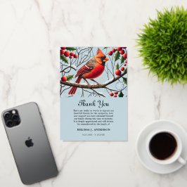 bedankjes na begrafenis - Kardinaal Begrafenis Folie Wenskaart