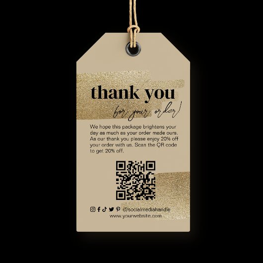 Bedankjes Zakelijk Nepgoud Borstel Hanglabel Cadeaulabel