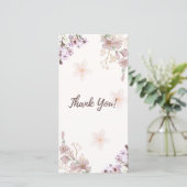 Bedankkaart Aquarel Bloemendesign (Staand voorkant)