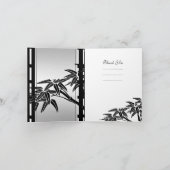 Bedankkaart Aziatische Bloemen Zwart Zilver Bamboe (Binnen)