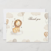 Bedankkaart blanco leeuw neutrale kleuren kaart (Voorkant)