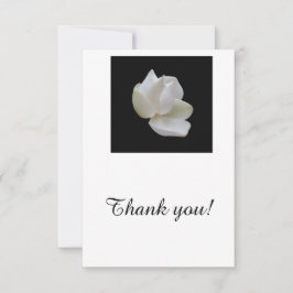 Bedankkaart, blanco, met witte Magnolia bloem Bedankkaart