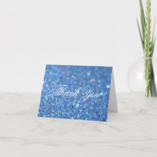 Bedankkaart - Blauwe Glitter Fab