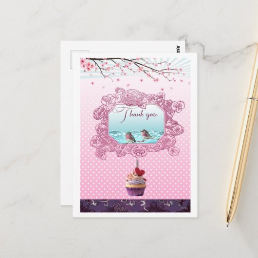 Bedankkaart Briefkaart (Voorkant / Achterkant in situ)