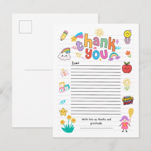 Bedankkaart Briefkaart (Voorkant / Achterkant)