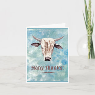Bedankkaart Cowboy Western Stier Thema Origineel 
