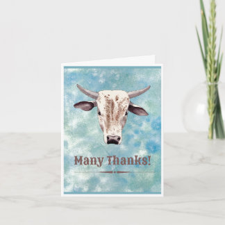 Bedankkaart Cowboy Western Stier Thema Origineel