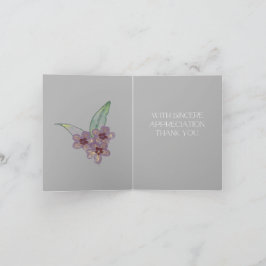 Bedankkaart- Grijze Bloemen Kaart