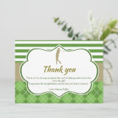 Bedankkaart groen goud golf gepersonaliseerd kaart (Staand voorkant)