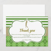 Bedankkaart groen goud golf gepersonaliseerd kaart (Voorkant / Achterkant)