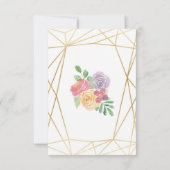 Bedankkaart Huwelijk Goud Bloem Kaart (Achterkant)