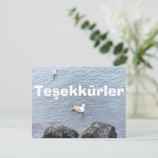 BEDANKKAART IN HET TURKS BRIEFKAART (Staand voorkant)