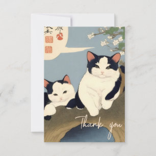 Bedankkaart – Japanse Katten in Bloeiende Bloesems
