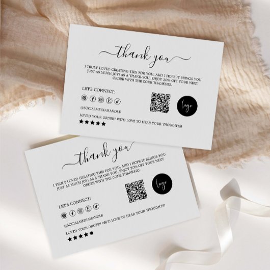 bedankkaart | Kleine Biz Verpakking Invoegen