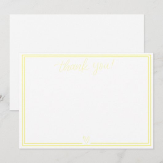 Bedankkaart (lichtgeel) (Voorkant / Achterkant)