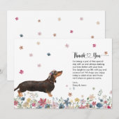 Bedankkaart met Dachshond Hond Kaart (Voorkant / Achterkant)