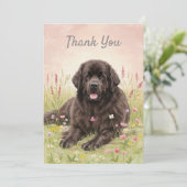 Bedankkaart met een Newfoundlander hond Kaart (Staand voorkant)