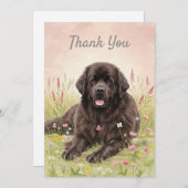 Bedankkaart met een Newfoundlander hond Kaart (Voorkant / Achterkant)