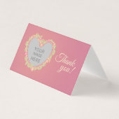 Bedankkaart met hartvormig bloemenlijst kaart (Voorkant)