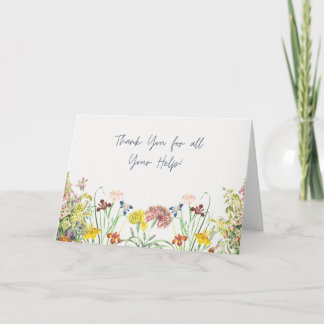 Bedankkaart met hele bloemen feestdagen kaart