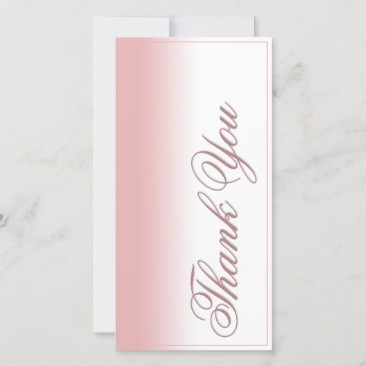 Bedankkaart met roze verloop, tekst & kader (Voorkant)