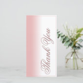 Bedankkaart met roze verloop, tekst & kader (Staand voorkant)