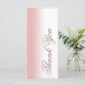 Bedankkaart met roze verloop, tekst & kader (Staand voorkant)