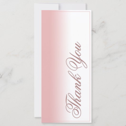 Bedankkaart met roze verloop, tekst & kader (Voorkant)