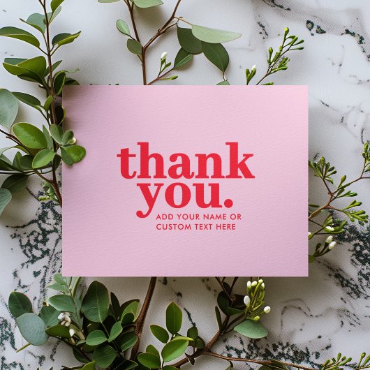 Bedankkaart | Modern Rood & Roze