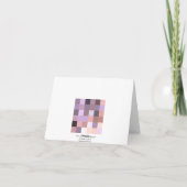 Bedankkaart Paars Roze Pixelatie (Achterkant)