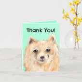 Bedankkaart (Pomeranian) Kaart (Gele Bloem)