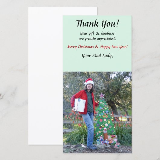 Bedankkaart - Postbode (Voorkant / Achterkant)