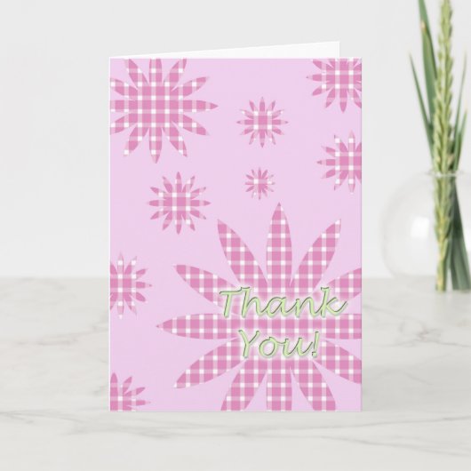 Bedankkaart Roze Rut Bloemen (Voorkant)