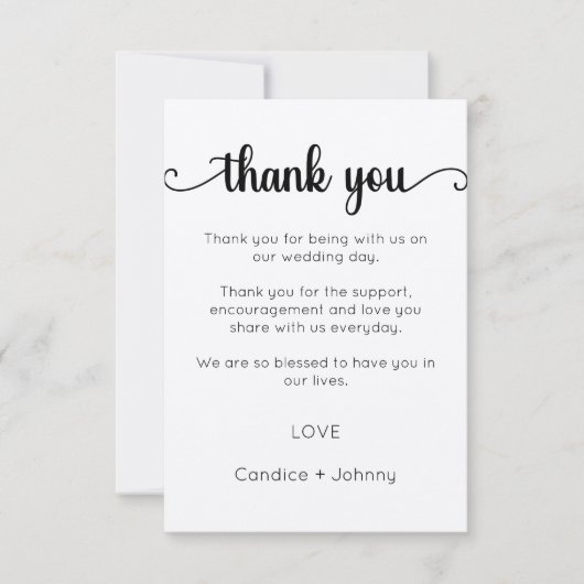 Bedankkaart, Script Bedankkaart (Voorkant)