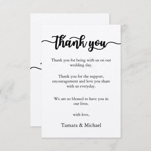 Bedankkaart, Script Bedankkaart (Voorkant / Achterkant)