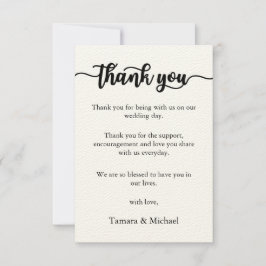 Bedankkaart, Script Bedankkaart