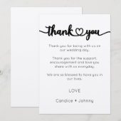 Bedankkaart, Script Bedankkaart Kaart (Voorkant / Achterkant)