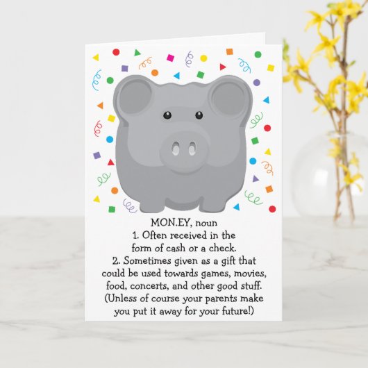 Bedankkaart Spaarvarken voor elke gelegenheid Kaart (Gele Bloem)