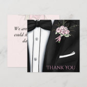Bedankkaart - Verfijnde Bruidegom Boutonniere (Voorkant / Achterkant)