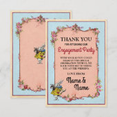 Bedankkaart Verlovingsfeest Wonderland Konijn (Voorkant / Achterkant)