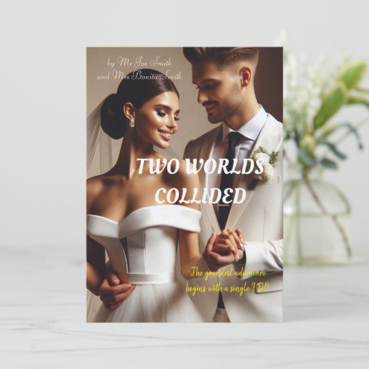 BEDANKKAART VOOR EEN BRUILOFT (Staand voorkant)