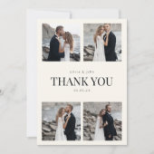 Bedankkaart voor een huwelijk met foto's kaart (Voorkant)