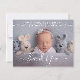     Bedankkaart voor gepersonaliseerde geboorteaan