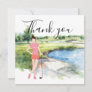 Bedankkaart voor golfer met vrouwelijke golfer