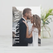 Bedankkaart voor het huwelijk met foto en bericht kaart (Staand voorkant)