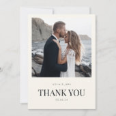 Bedankkaart voor het huwelijk met foto en bericht kaart (Voorkant)